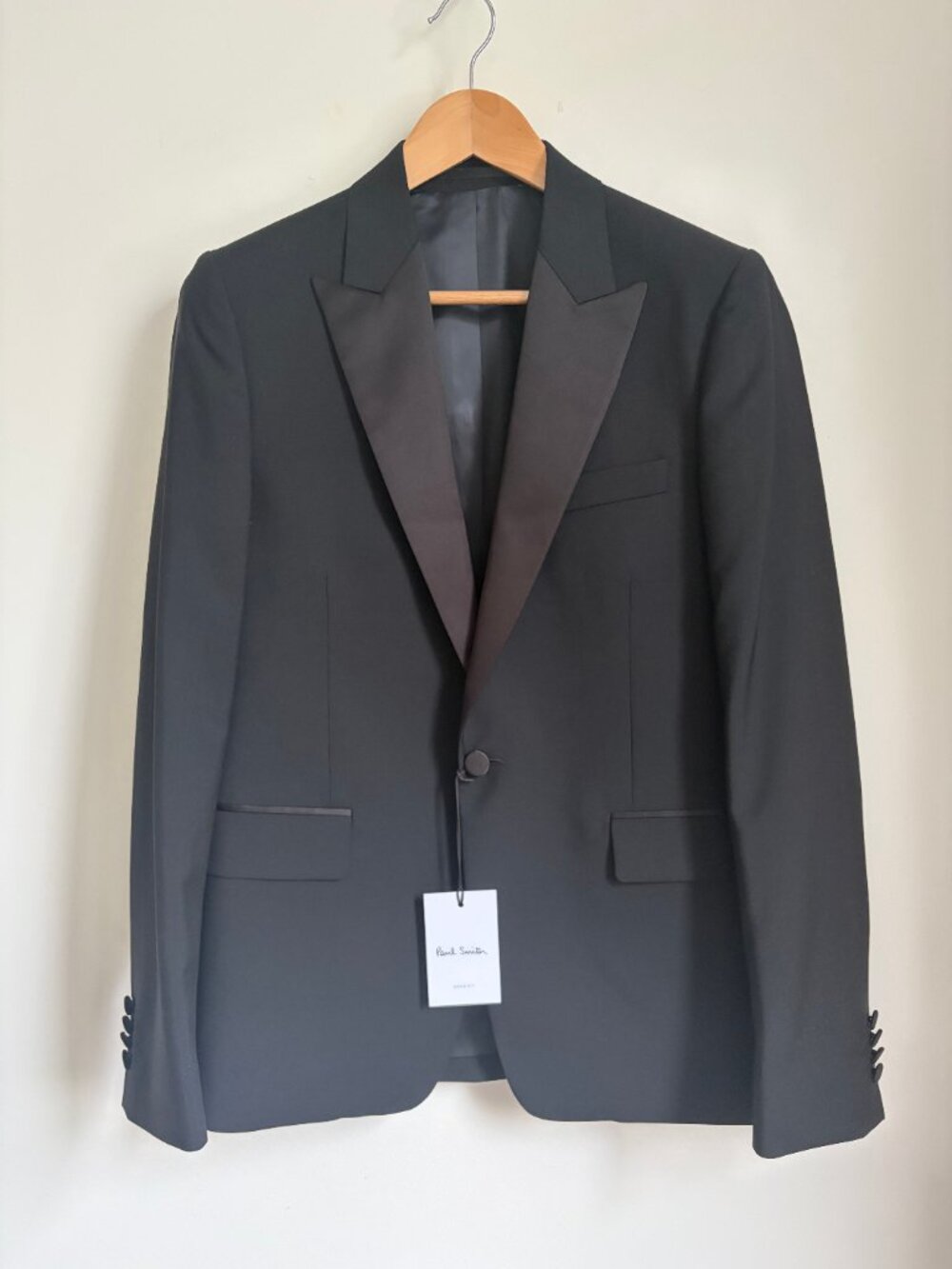 Paul Smith Wool/Mohair Peak Lapel Tuxedo Jacket - 38R - NWT - Exquisite